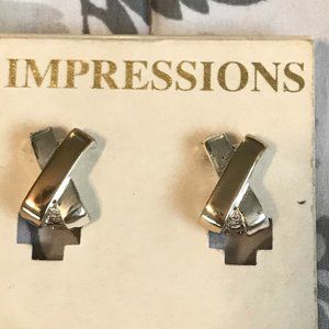 Silver & Gold Clip On Earrings